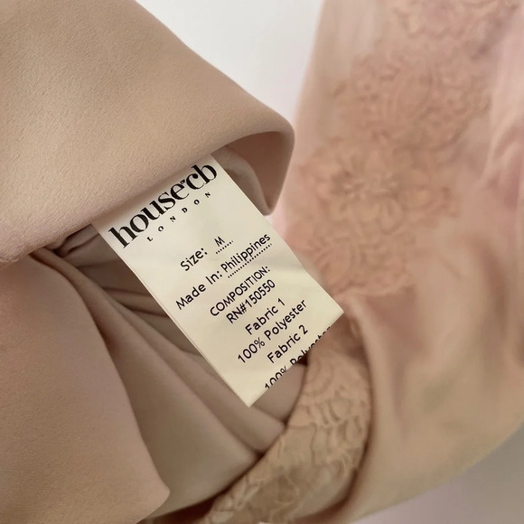 HOUSE OF CB‎ 'Georgia' Crystal Satin and Lace Midi Dress cutout Size M NWOT - Picture 13 of 16